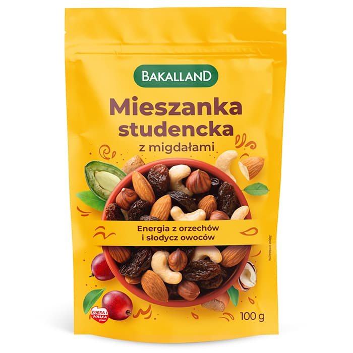 BAKALLAND Mieszanka studencka z migdałami 100 g