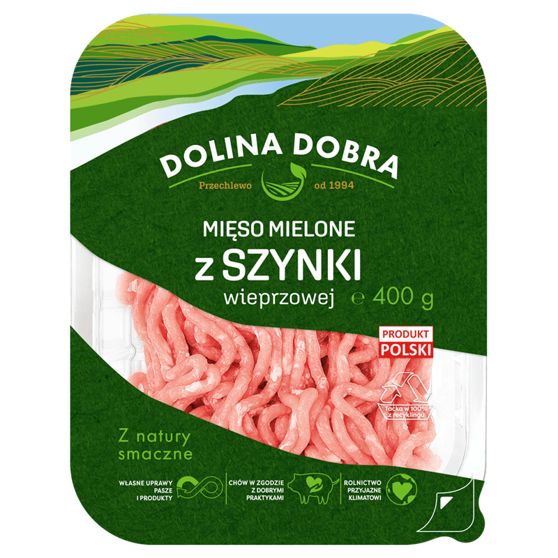 DOLINA DOBRA Mięso mielone z szynki wieprzowej 400 g