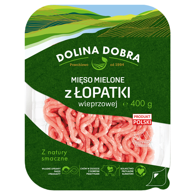 DOLINA DOBRA Mięso mielone z łopatki wieprzowej 400 g