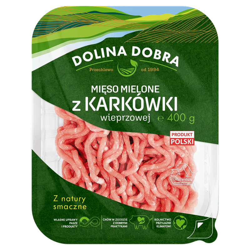 DOLINA DOBRA Mięso mielone z karkówki wieprzowej 400 g
