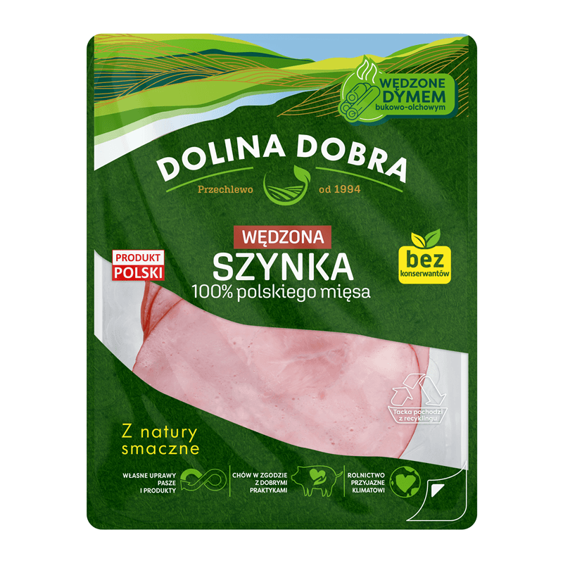 DOLINA DOBRA Szynka wędzona 90 g
