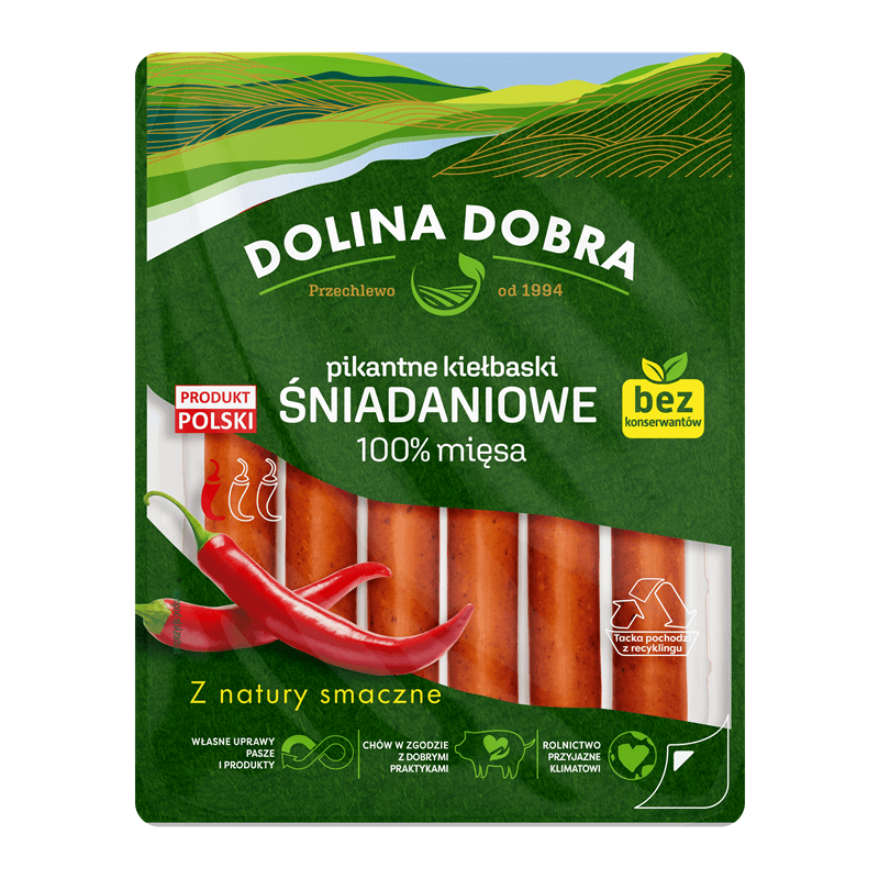 DOLINA DOBRA Pikantne kiełbaski śniadaniowe 200 g