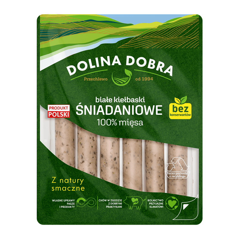 DOLINA DOBRA Białe kiełbaski śniadaniowe 200 g