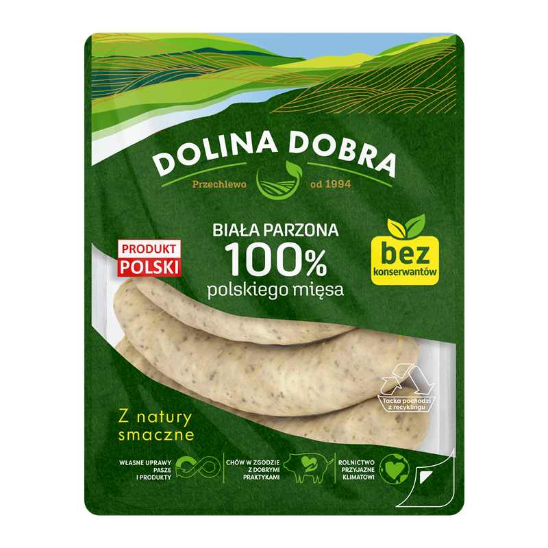 DOLINA DOBRA Kiełbasa biała parzona 375 g