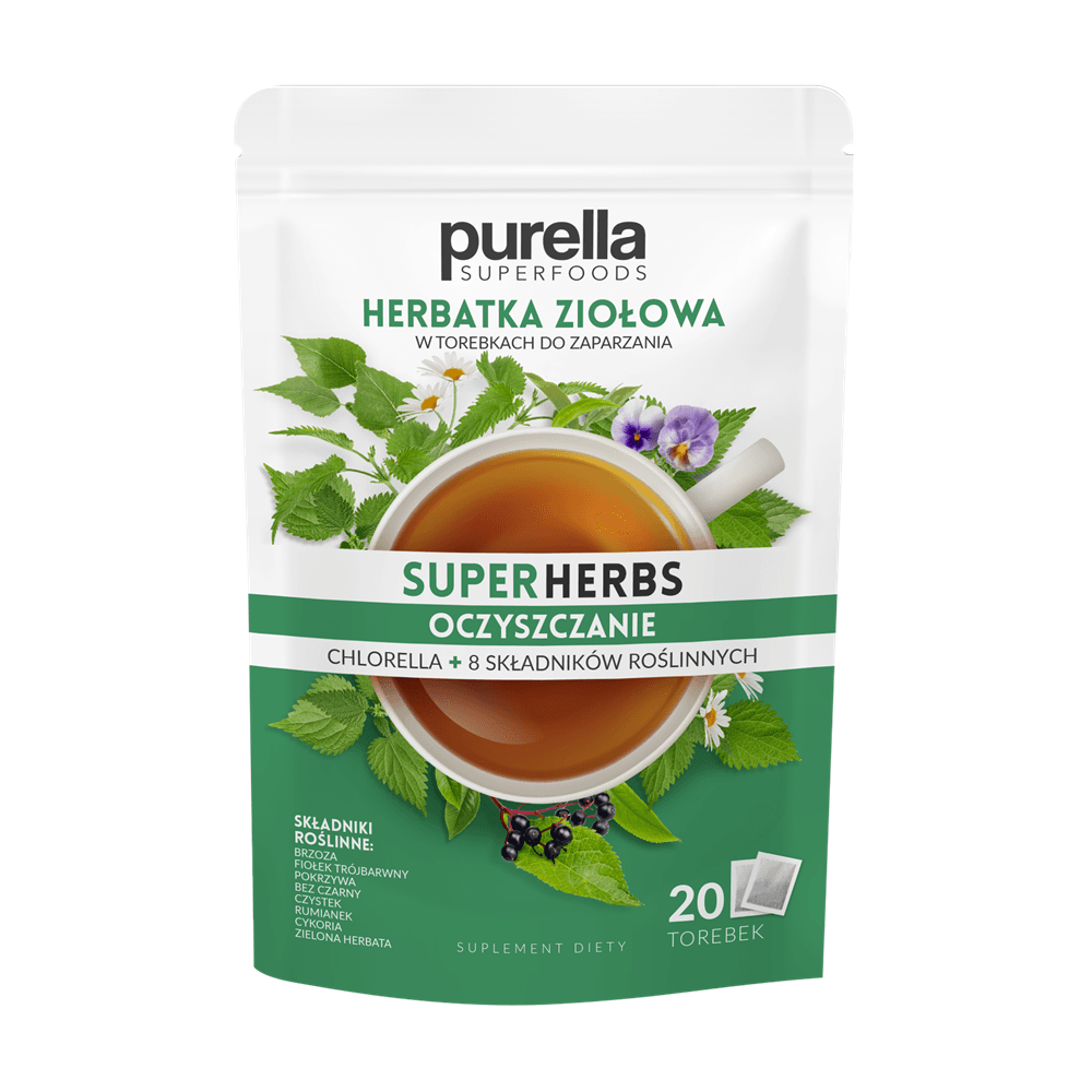 PURELLA SUPERHERBS Herbata ziołowa w torebkach Oczyszczanie (20x1,75 g) 35 g