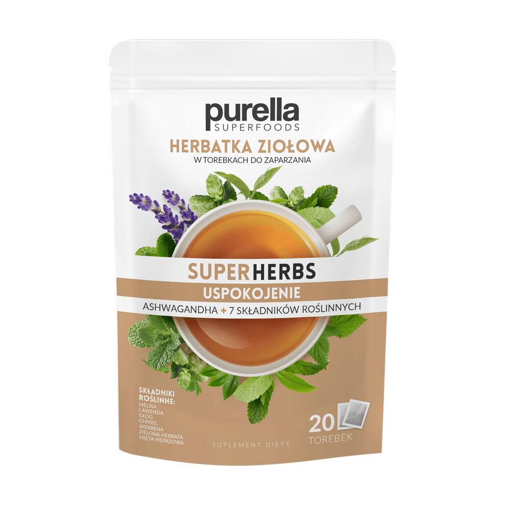 PURELLA SUPERHERBS Herbata ziołowa w torebkach Uspokojenie (20x1,75 g) 35 g