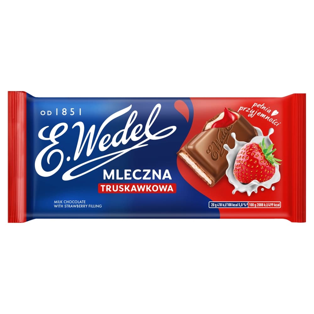 E. WEDEL Czekolada mleczna truskawkowa 100 g