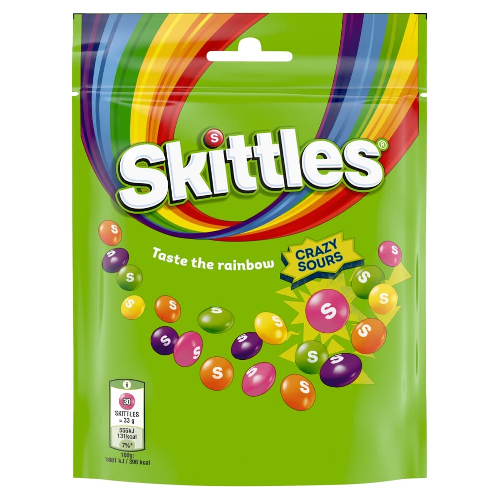 SKITTLES CRAZY SOURS Cukierki do żucia 152 g