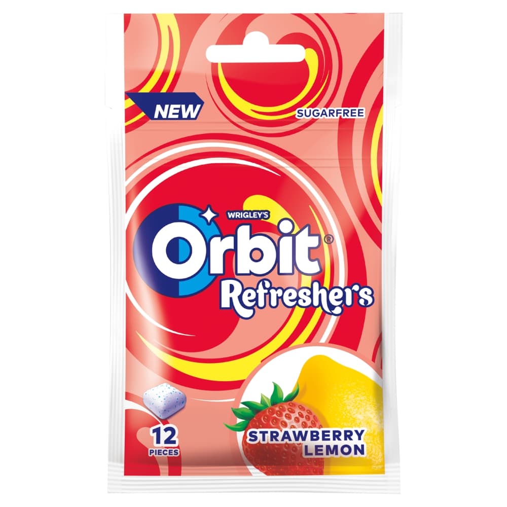 ORBIT REFRESHERS Guma do żucia bez cukru Strawberry & Lemon 12 drażetek 26 g