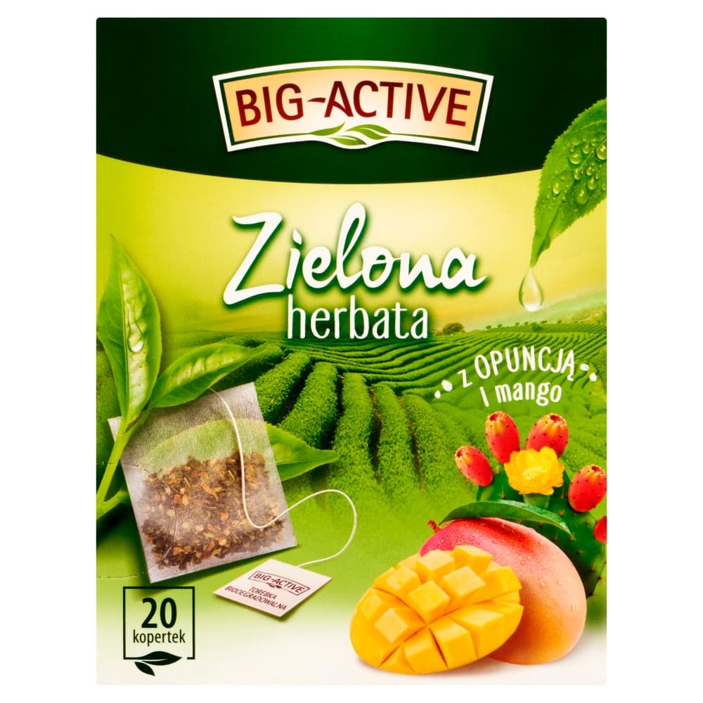 BIG-ACTIVE Zielona herbata z opuncją i mango 20 szt. 34 g