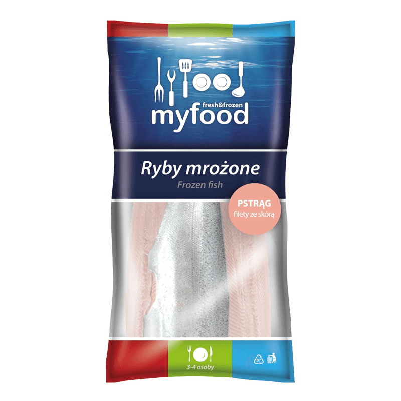 MYFOOD Pstrąg tęczowy filety ze skórą mrożone 450 g