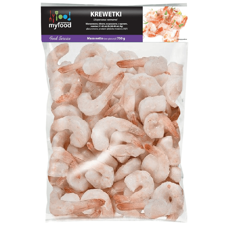 MYFOOD Krewetki blanszowane mrożone