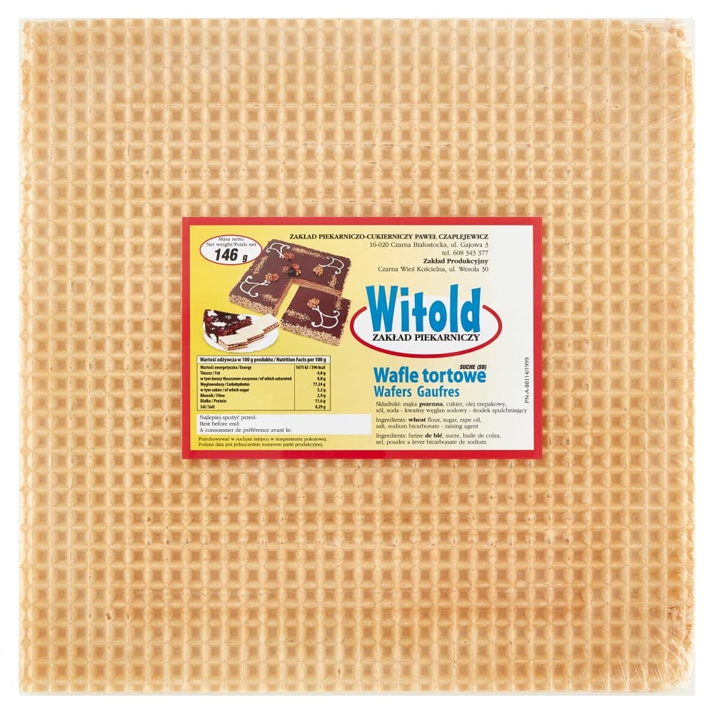 WITOLD Wafle tortowe suche 146 g