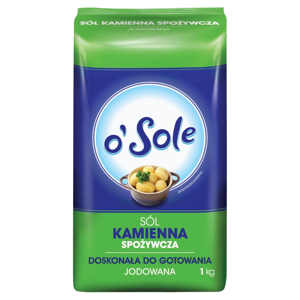 O'SOLE Sól kamienna spożywcza jodowana 1000 g