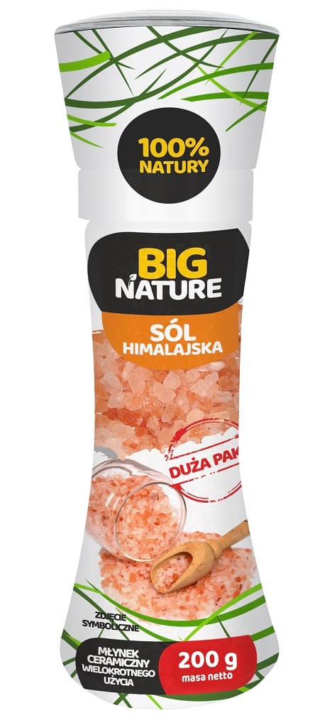 BIG NATURE Sól himalajska różowa gruba młynek 200 g