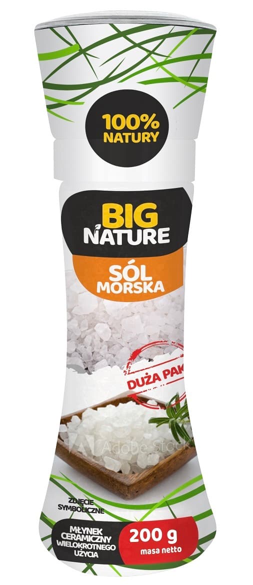 BIG NATURE Sól morska gruba młynek 200 g