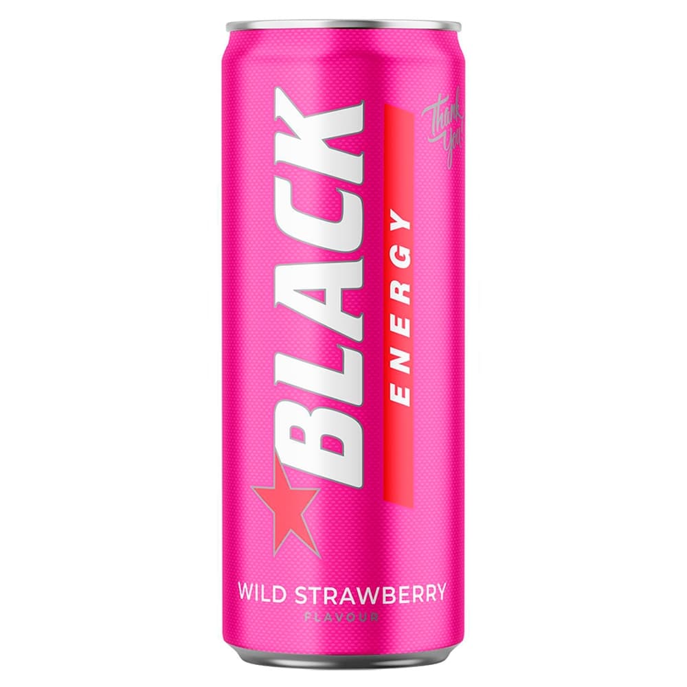 BLACK ENERGY Gazowany napój energetyzujący Wild Strawberry 250 ml
