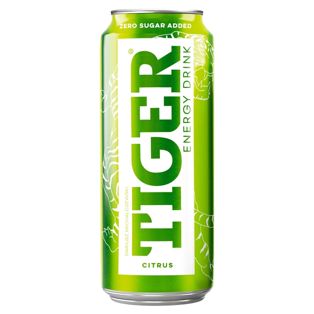 TIGER Gazowany napój energetyzujący o smaku cytrusowym 500 ml