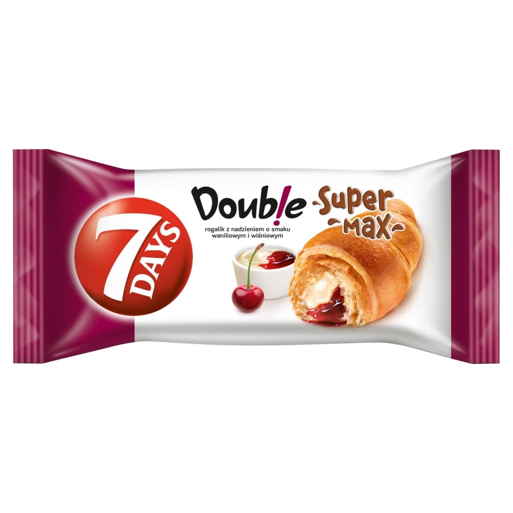 7 DAYS SUPER MAX Rogalik z nadzieniem waniliowo-wiśniowym 110 g