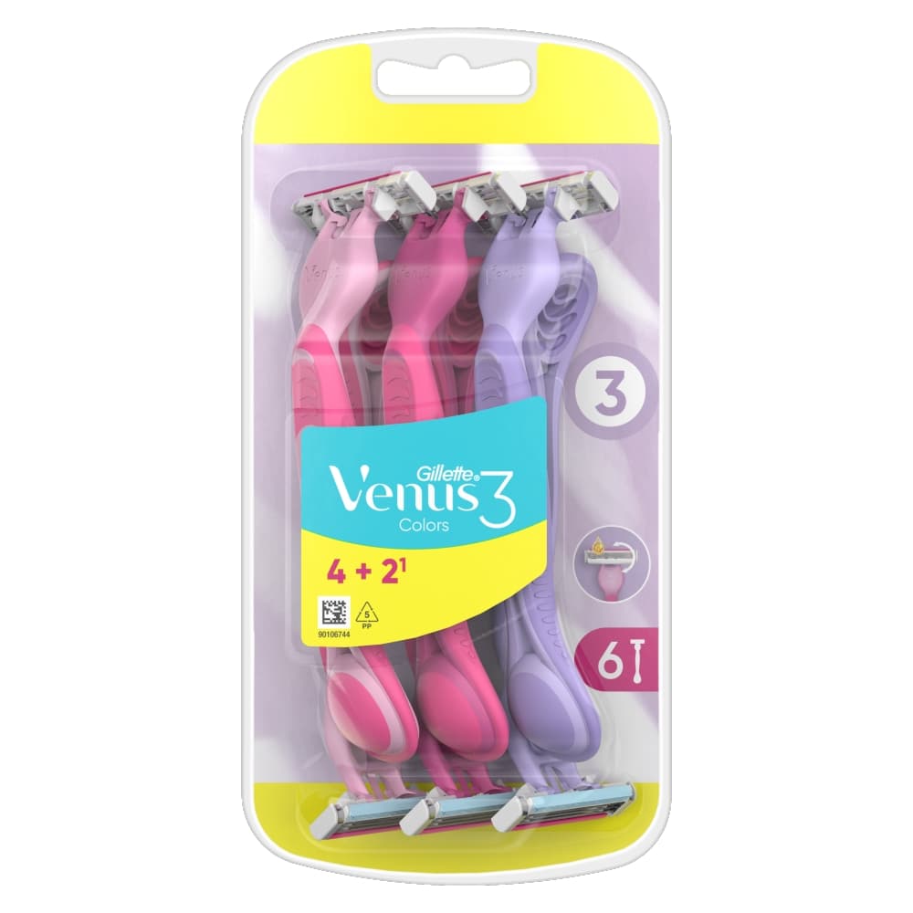 GILLETTE VENUS 3 Maszynka do golenia Colors 6 szt.