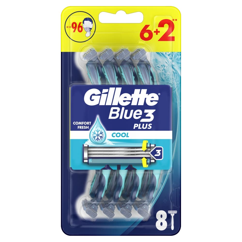 GILLETTE BLUE 3 COOL Maszynka jednorazowa do golenia dla mężczyzn 8 szt.