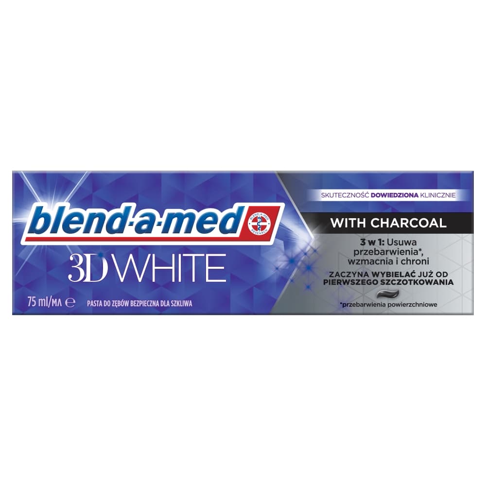BLEND-A-MED 3D WHITE Pasta do zębów wybielająca Charcoal 75 ml