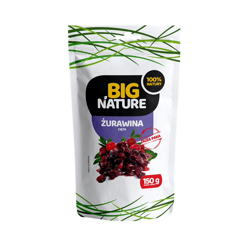 BIG NATURE Żurawina suszona cięta 150 g