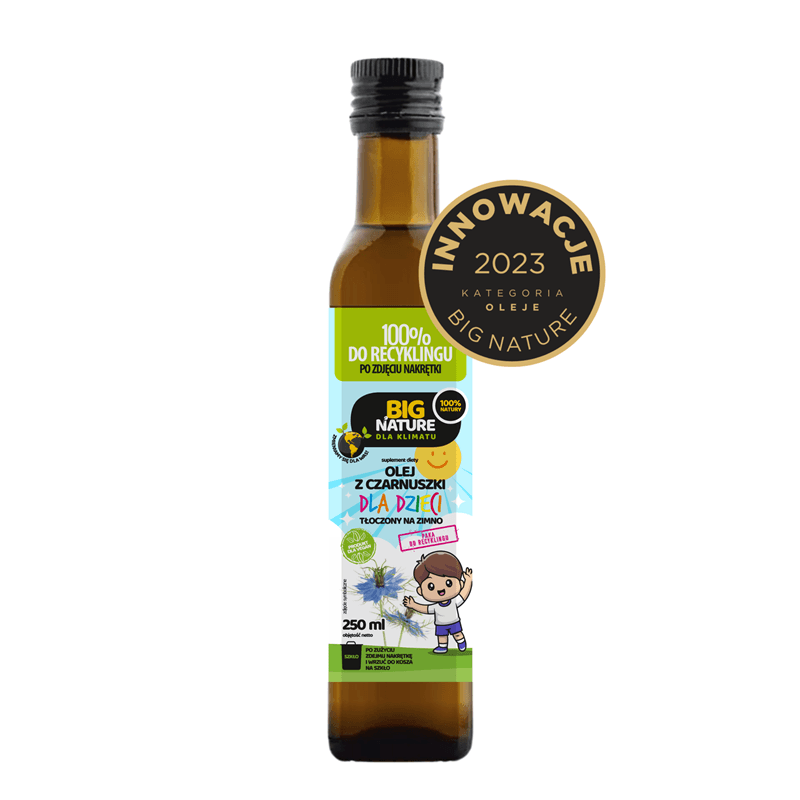 BIG NATURE Olej z czarnuszki tłoczony na zimno Dla Dzieci 250 ml