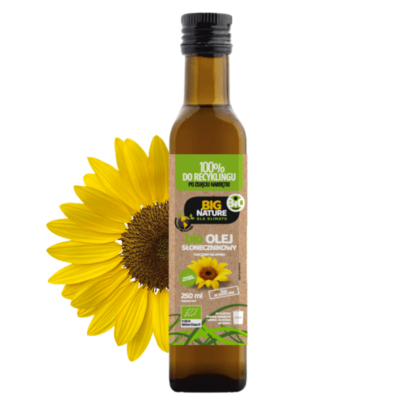 BIG NATURE Olej słonecznikowy tłoczony na zimno BIO 250 ml