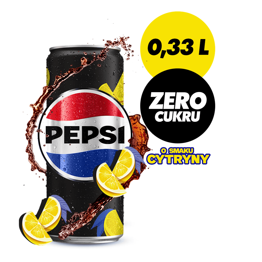 PEPSI COLA ZERO Napój gazowany o smaku cytryny bez cukru 330 ml