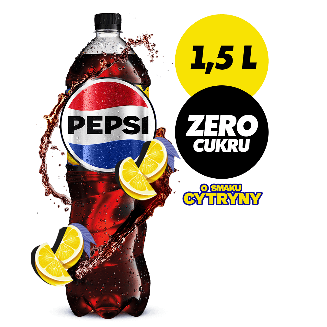 PEPSI COLA ZERO Napój gazowany o smaku cytryny bez cukru 1500 ml