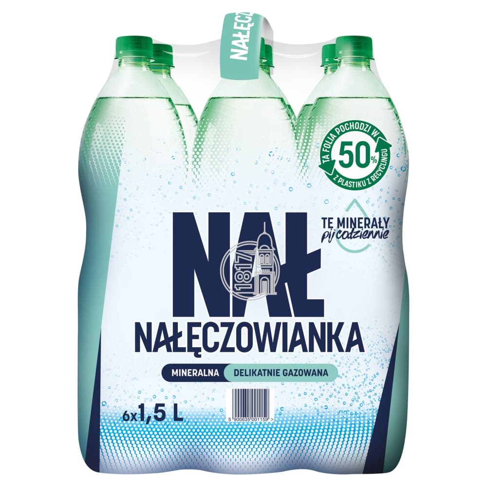 NAŁĘCZOWIANKA Woda mineralna delikatnie gazowana 6-pak 9000 ml