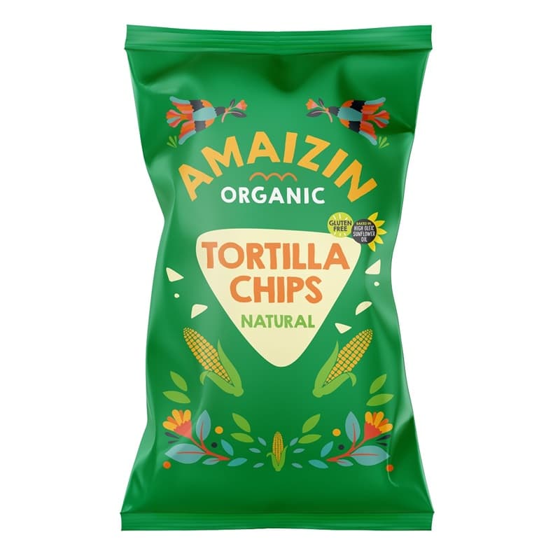 AMAIZIN Tortilla chipsy kukurydziane solone bezglutenowe BIO 150 g