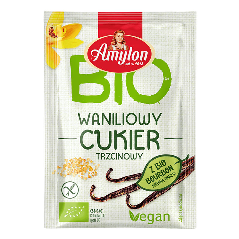 AMYLON Cukier z wanilią Burbon bezglutenowy BIO 20 g