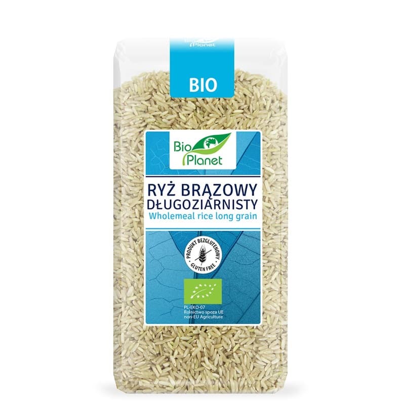 BIO PLANET Ryż brązowy długoziarnisty bezglutenowy BIO 500 g