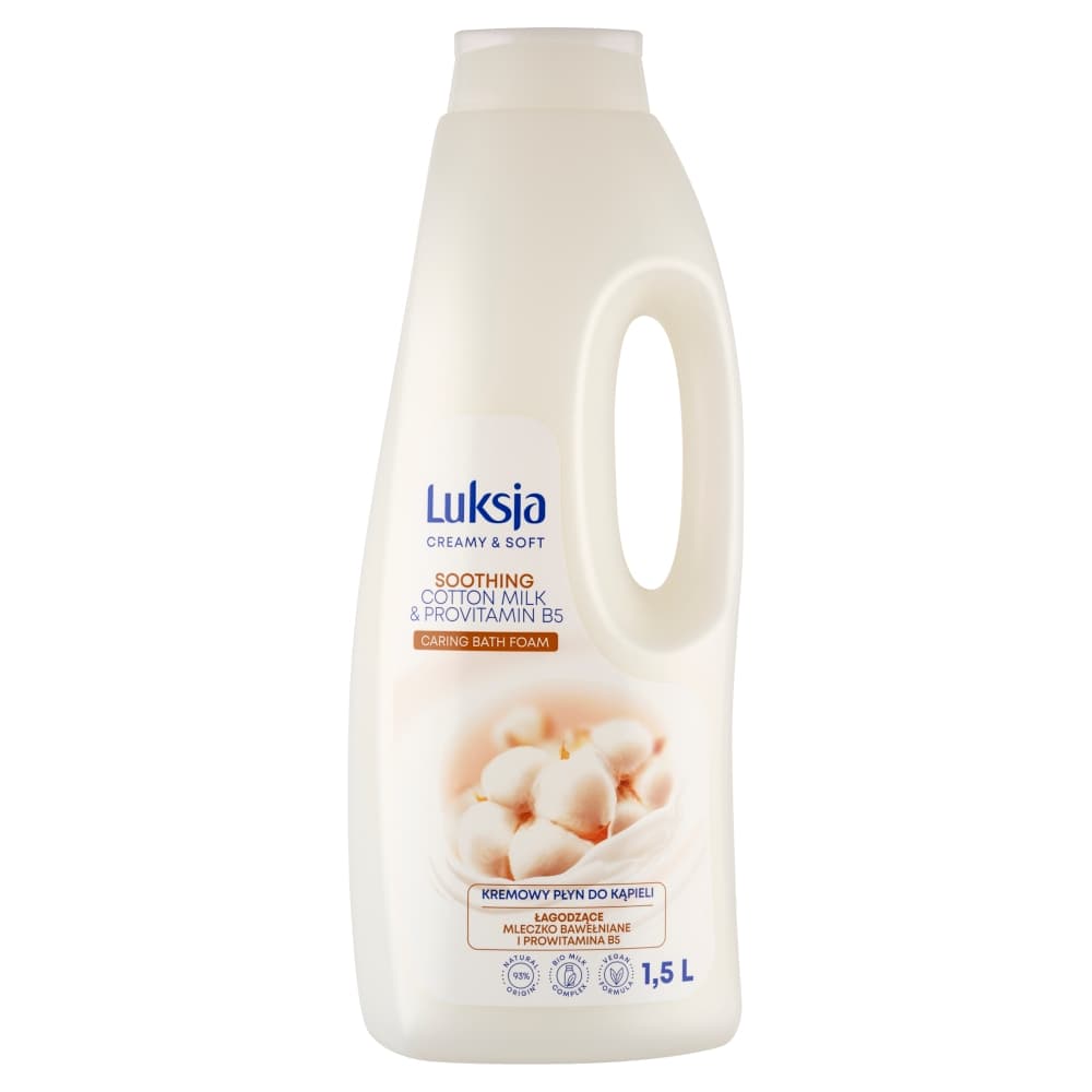 LUKSJA CERAMY & SOFT Kremowy płyn do kąpieli łagodzące mleczko bawełniane i prowitamina B5 1500 ml