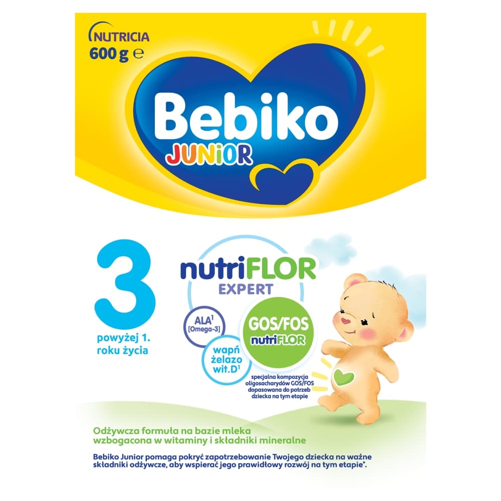 BEBIKO JUNIOR 3 Odżywcza formuła na bazie mleka dla małych dzieci powyżej 1. roku życia