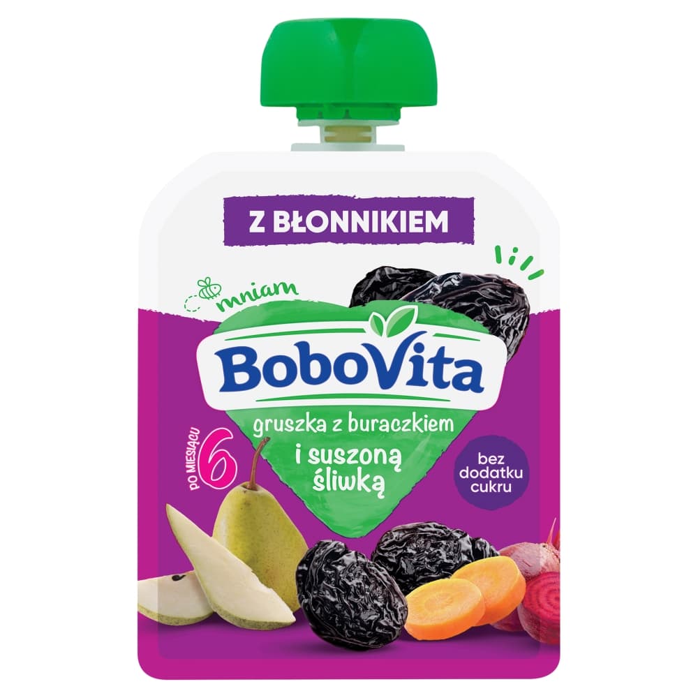 BOBOVITA Mus gruszka z buraczkiem i suszoną śliwką po 6 miesiącu 80 g