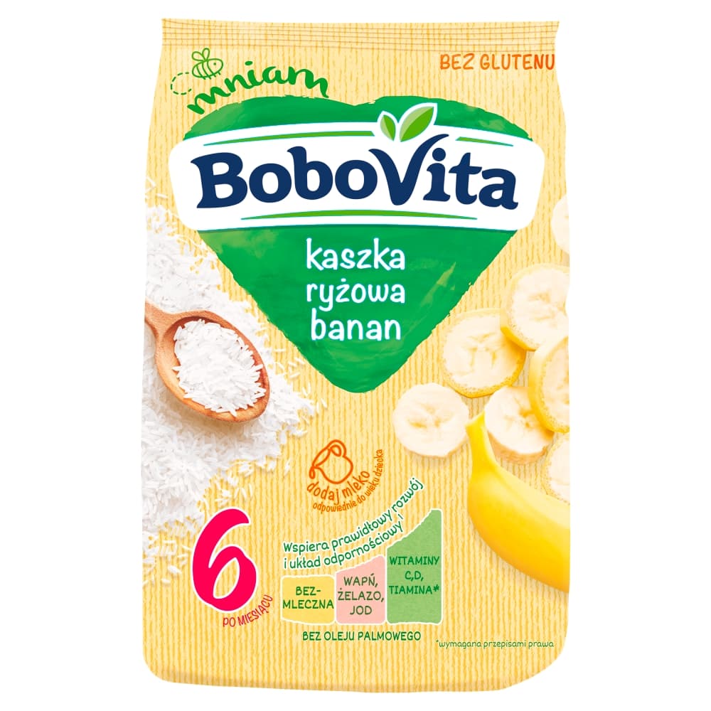 BOBOVITA Kaszka ryżowa o smaku bananowym po 6 miesiącu 180 g