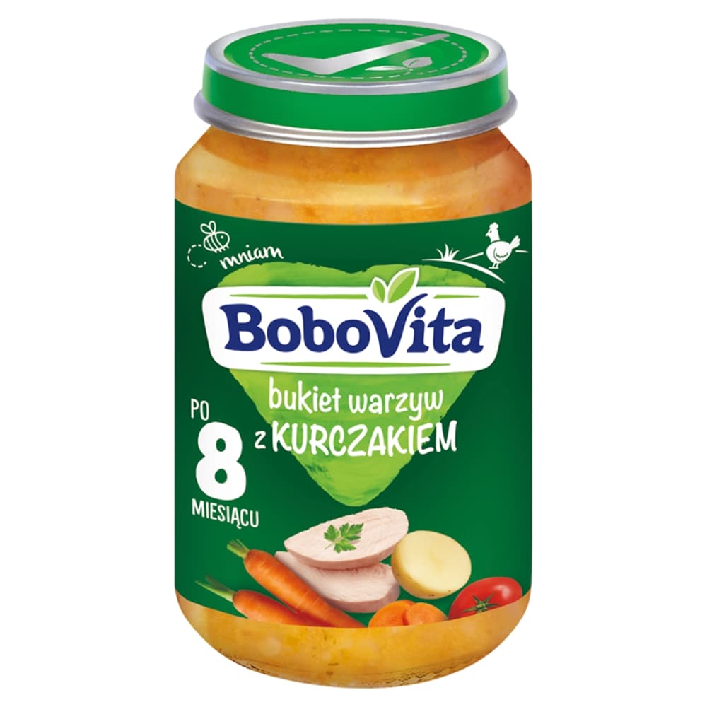 BOBOVITA Bukiet warzyw z kurczakiem po 8 miesiącu 190 g