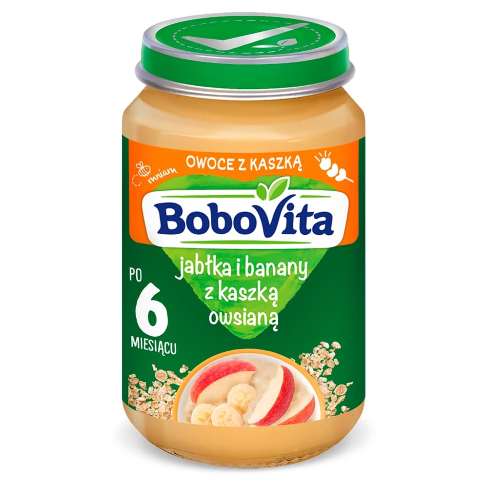 BOBOVITA Jabłka i banany z kaszką owsianą po 6 miesiącu 190 g