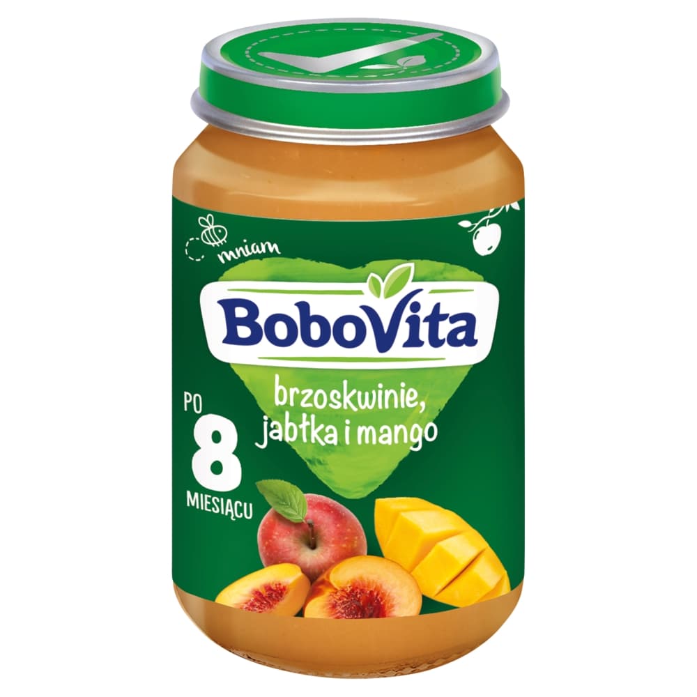 BOBOVITA Brzoskwinie jabłka i mango po 8 miesiącu 190 g