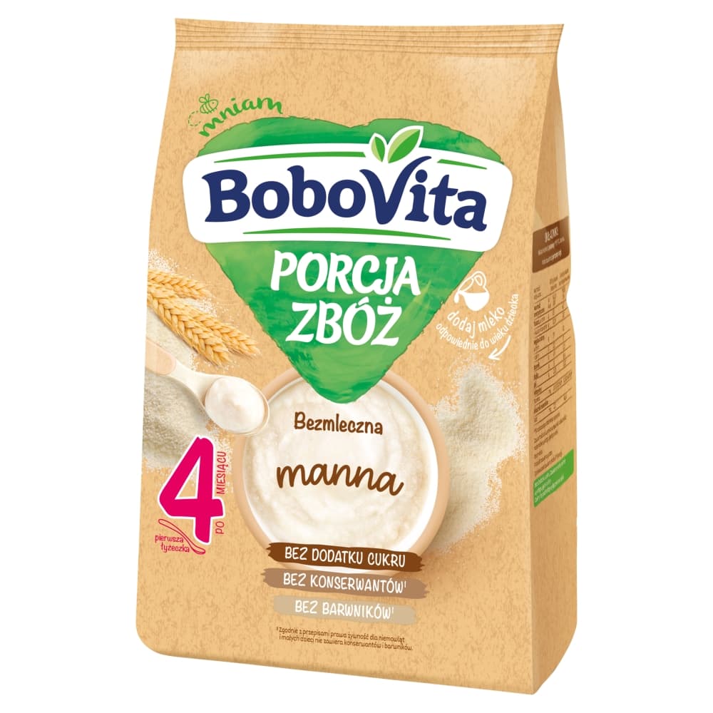 BOBOVITA PORCJA ZBÓŻ kaszka bezmleczna manna po 4 miesiącu 170 g