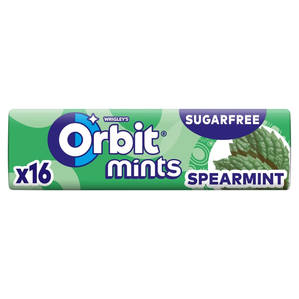 ORBIT Cukierki miętowe bez cukru Spearmint 16 drażetek 28 g