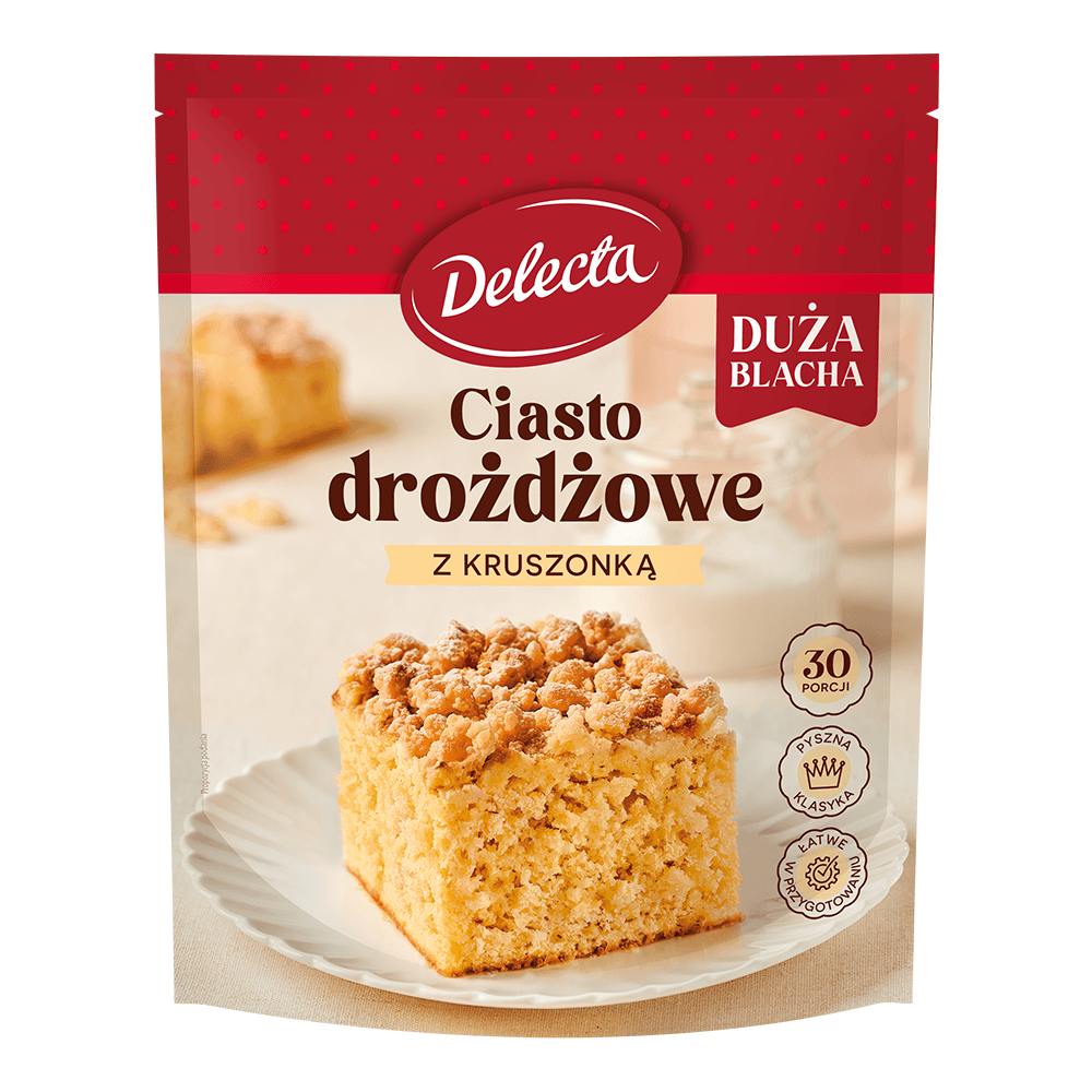 DELECTA DUŻA BLACHA Ciasto drożdżowe z kruszonką 600 g