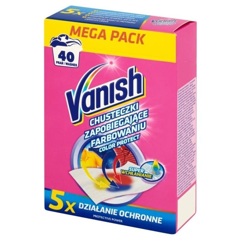 VANISH Chusteczki zapobiegające farbowaniu Color Protect 20 szt.