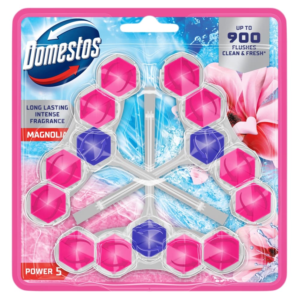 DOMESTOS POWER 5 Kostka toaletowa Magnolia 3x50g