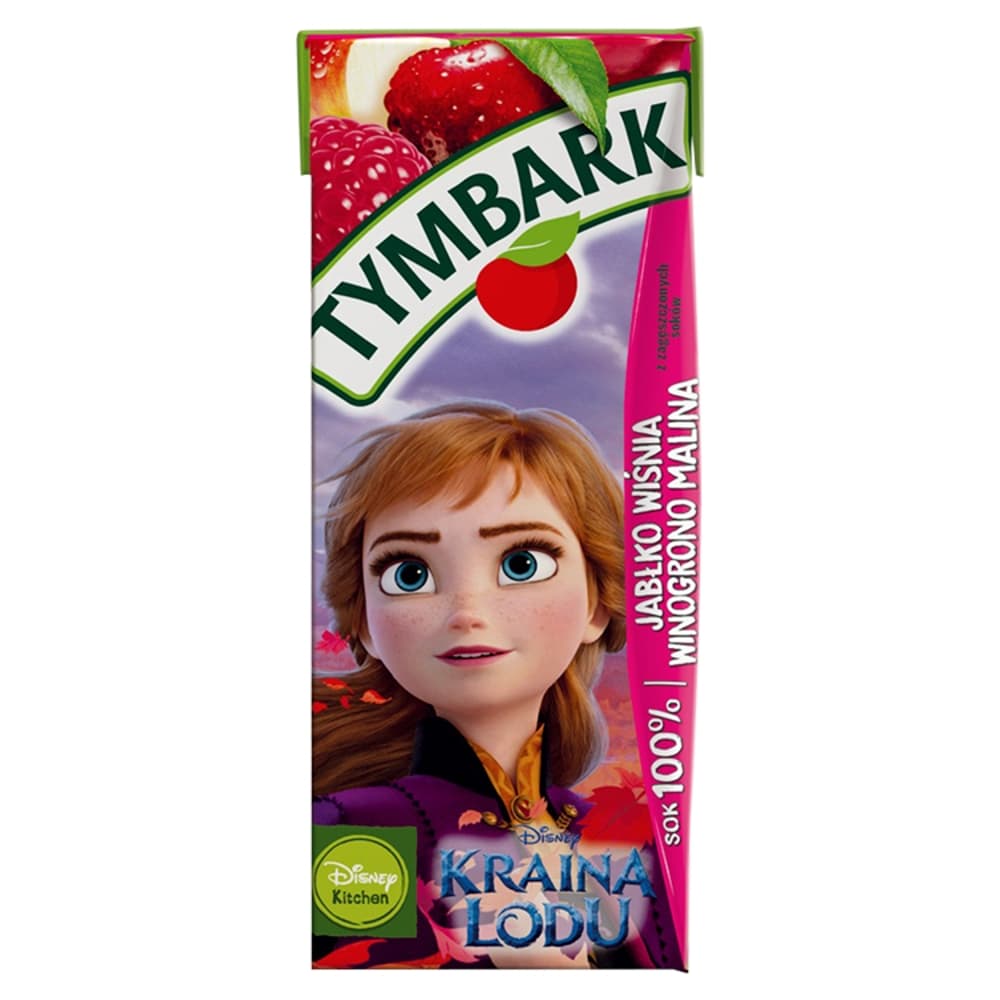 TYMBARK Sok 100 % jabłko wiśnia winogrono malina 200 ml