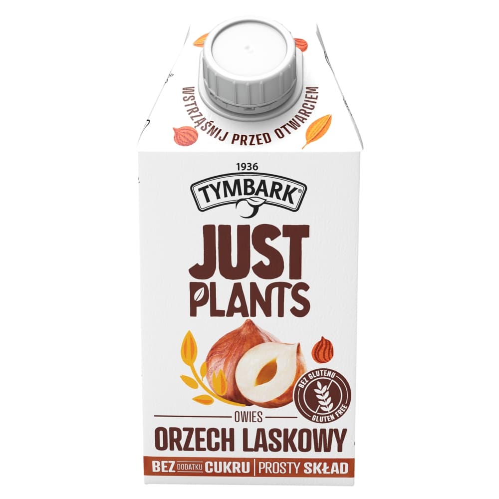 TYMBARK JUST PLANTS Napój owies orzech laskowy VEGE 500 ml