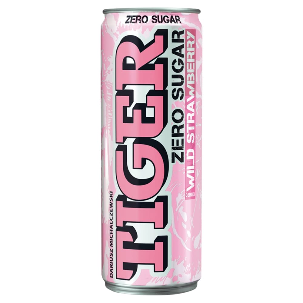 TIGER ZERO Gazowany napój energetyzujący o smaku Wild Strawberry bez cukru 250 ml